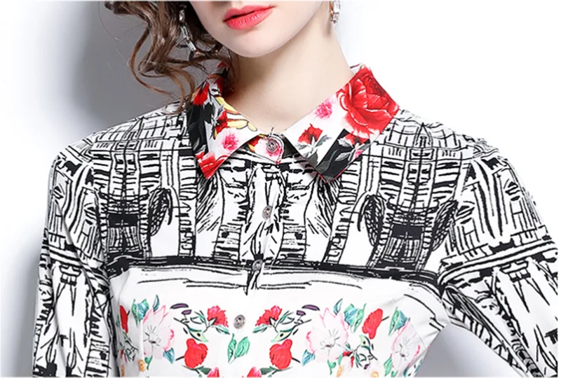 

2021 Women Summer Elegant Printed Dress Festa High Quality Office Party Robe Femme Retro Lapel Half Sleeves Designer Vestidos