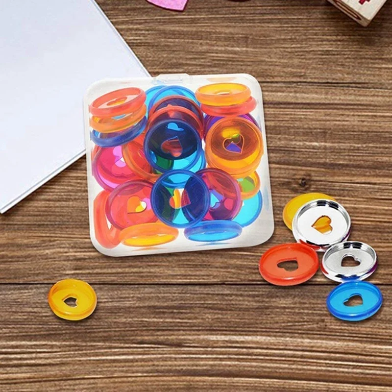 

80 Pieces 24Mm Plastic Book Binder Disks, Discbound Expansion Disks, Heart Binder Rings Mushroom Hole for DIY Notebooks