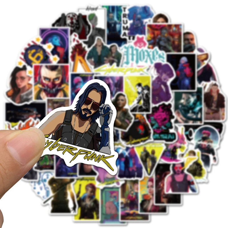 

Стикеры в стиле киберпанк 100, 10/30/50/2077 шт.