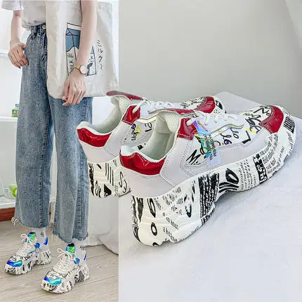Модные женские кроссовки женская обувь на платформе для папы chaussures femme коллекция