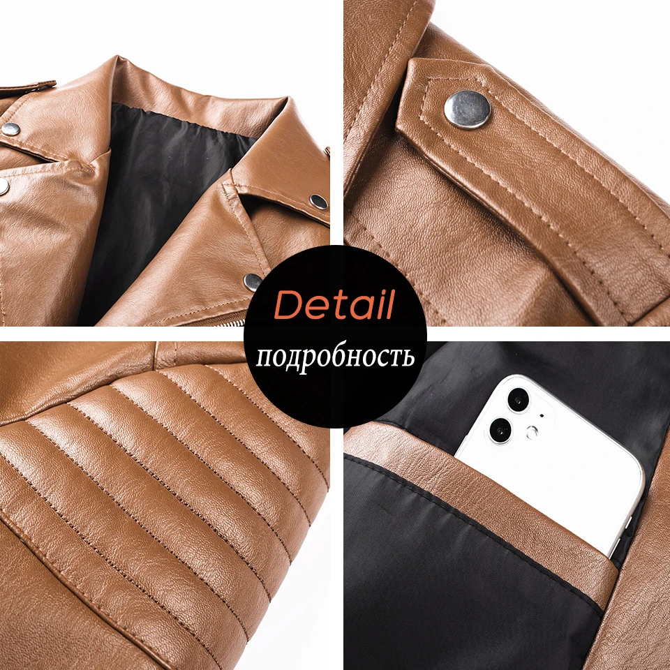 

Ucrazy Men 2020 Autumn New Casual Moto Leather Jacket Coat Men Fashion Vintage Outfit Zipper Distressed Faux Leather Jackets Men