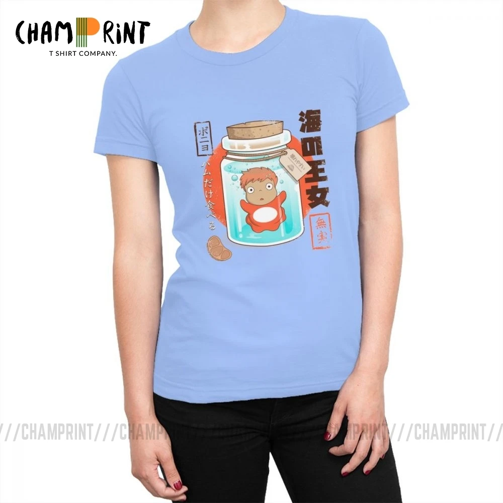 Женская футболка понё на скале модная уличная из хлопка одежда для