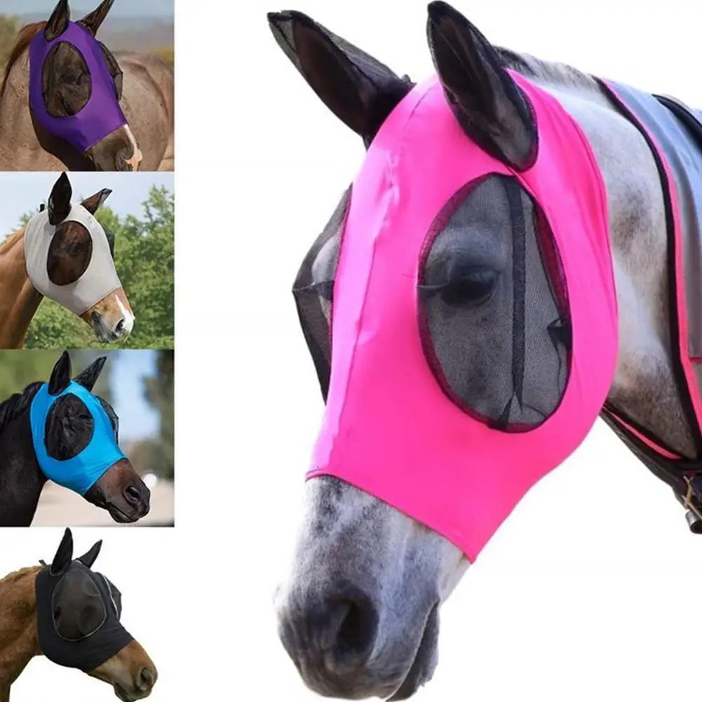 

Breathable Fly-proof Net Horse Mask Summer Protection of Animal Eyes and Mosquitoes for Family Animal Horse Decoration