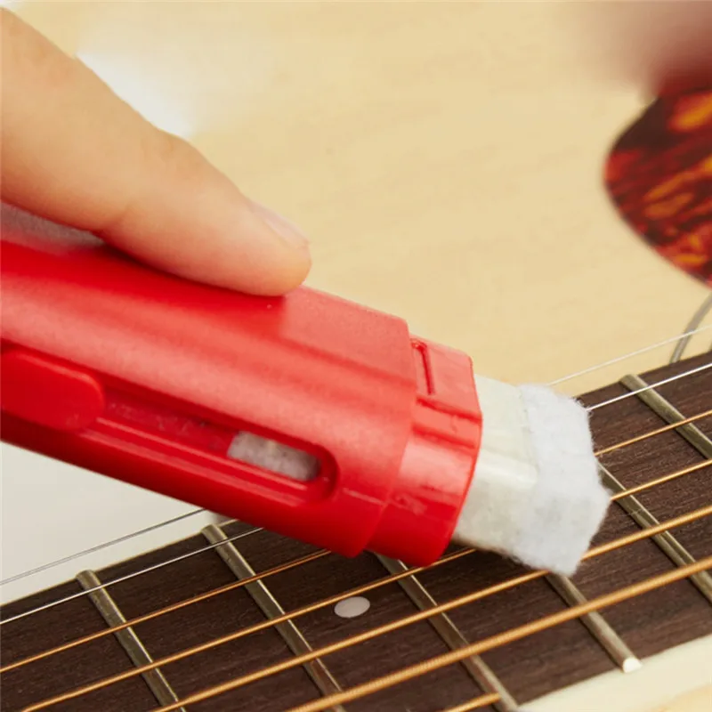 elektrische gitarre string reiniger rost entfernen stift mit string schmieren für musik instrument care gitarre zubehör free global shipping