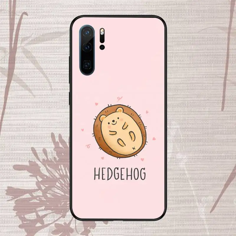 

hedgehog cute funny cartoon animal Phone Case For Huawei honor Mate P 9 10 20 30 40 Pro 10i 7 8 a x Lite nova 5t