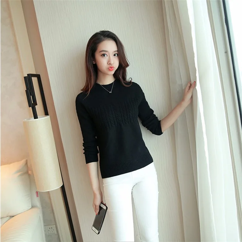 

Sweater Women 2020 Fall Winter Long Sleeve Knitted Pullover Sweater white