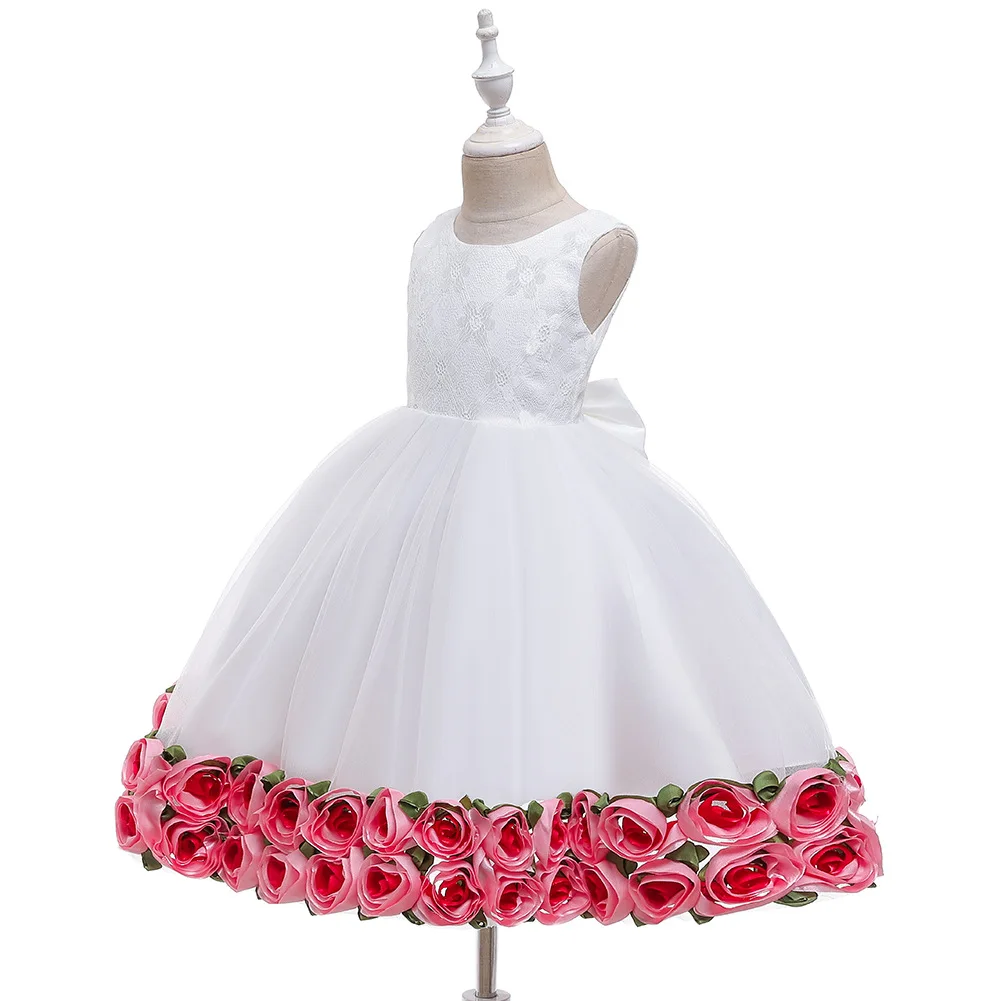 Children Girls New Arrivals Sky Blue Burgundy Hot Pink White Christening Dress for Girl Kids Wedding 2019 | Детская одежда и обувь