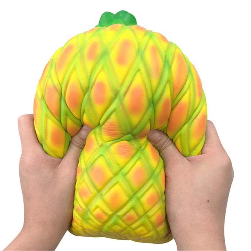 

27x17x17cm Jumbo Super simulation Pineapple squishy Decompression toys Elastic Soft PU Pineapple Slow Rising Squeeze Toy A40