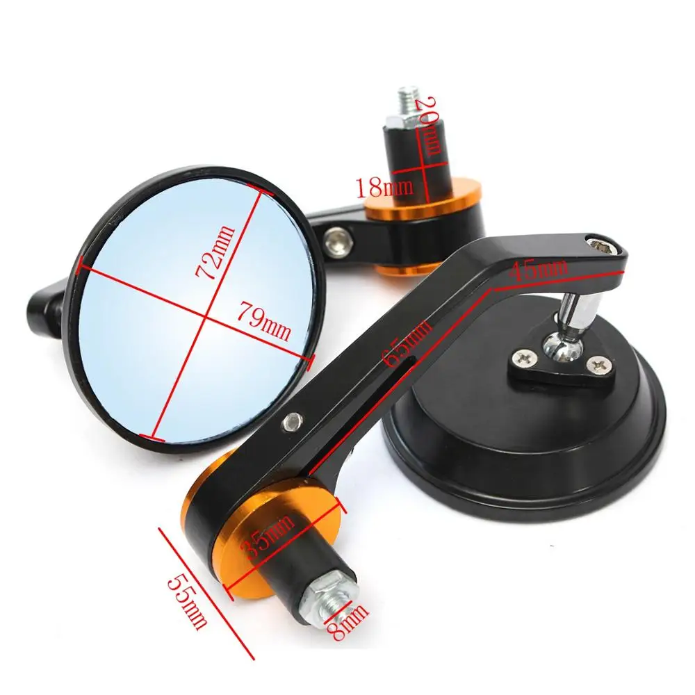 

7/8" Motorcycle Side Mirrors Round Bar End Rear Mirrors Moto Motorcycle Motorbike Scooters Rearview Mirror Side View Mirrors