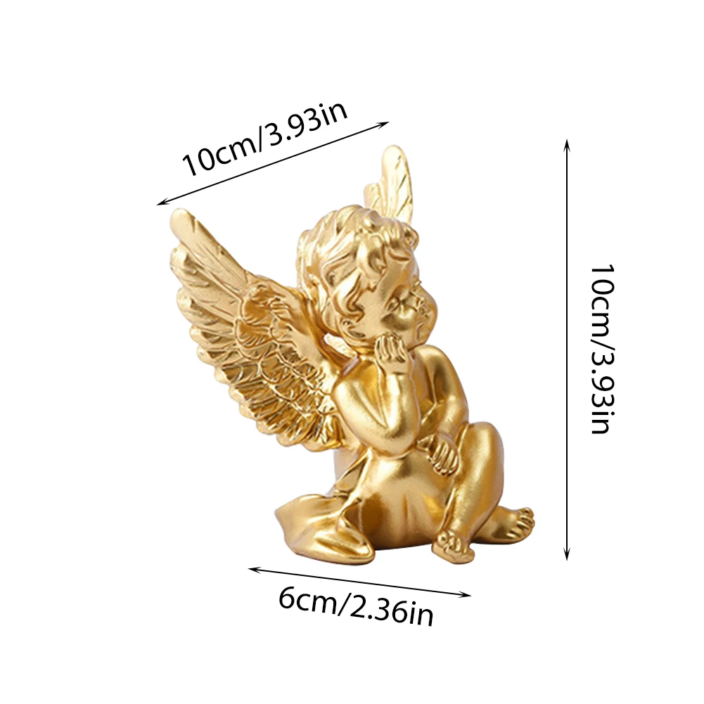 

2PCS European Home Decoration Cherub Resin Statue Sculpture Decorative Baby Art Angel Figurine Garden Miniature Creativity