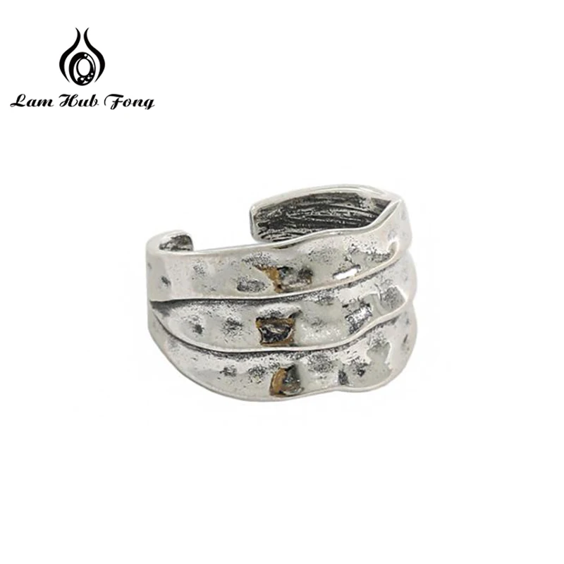 

925 Серебряное кольцо Винтаж золотой пластине палец кольцо для мужчин и женщин широкий кольца для свадебной вечеринки, подарок, изящное ювел...