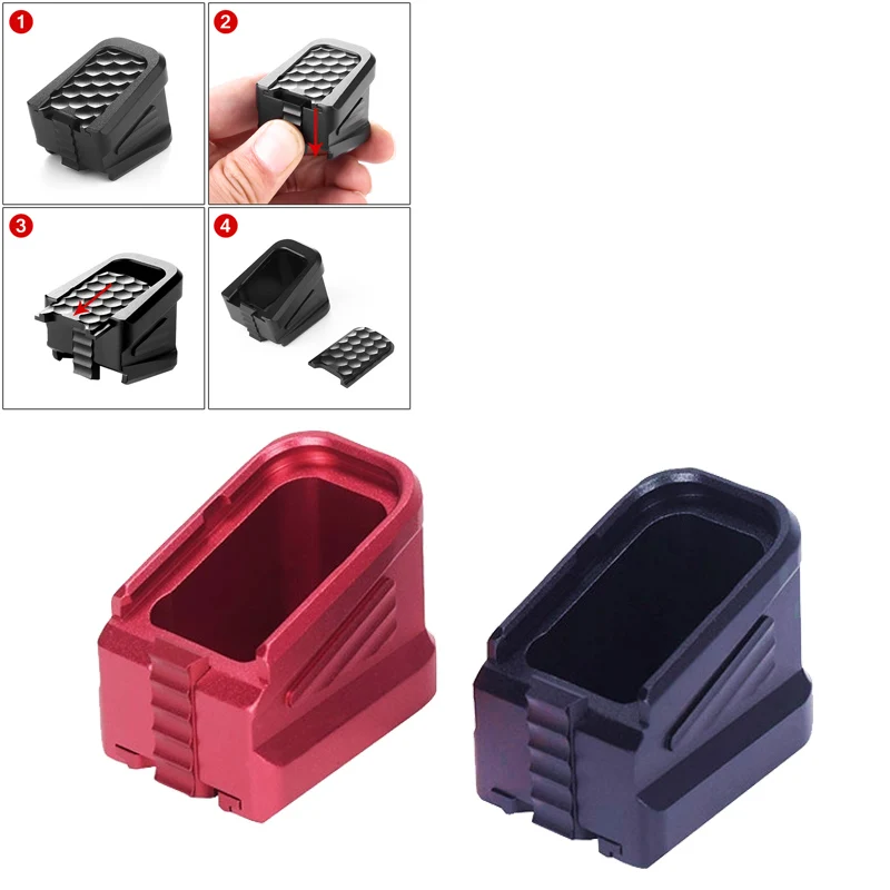 

Тактический базовый Коврик для журнала Glock, комплект для удлинения Mag 17 17C 17L 22 22C 24 24C 31 31C 34 35, ЧПУ, алюминий, черный