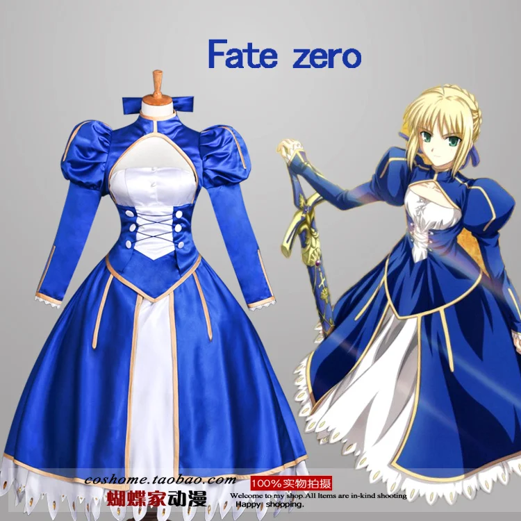 

Fate Stay Night Altria Cosplay Costume Custom Made Anime Fate Saber king Arthur Cosplay Dress Carnival Character Suit