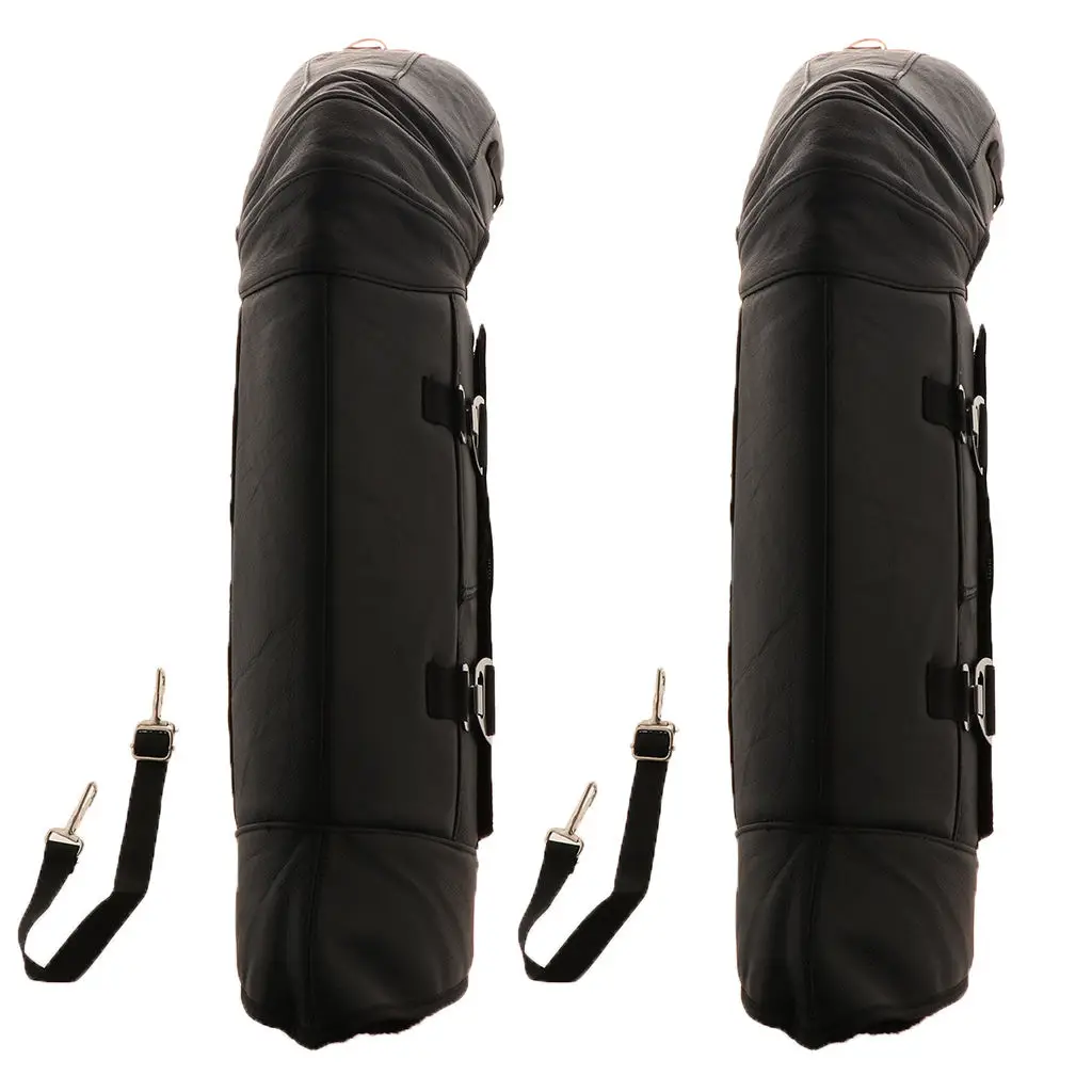 

Black Leather Warm Knee Pad Leg Warmer Protector Motorcycle Knee Protector