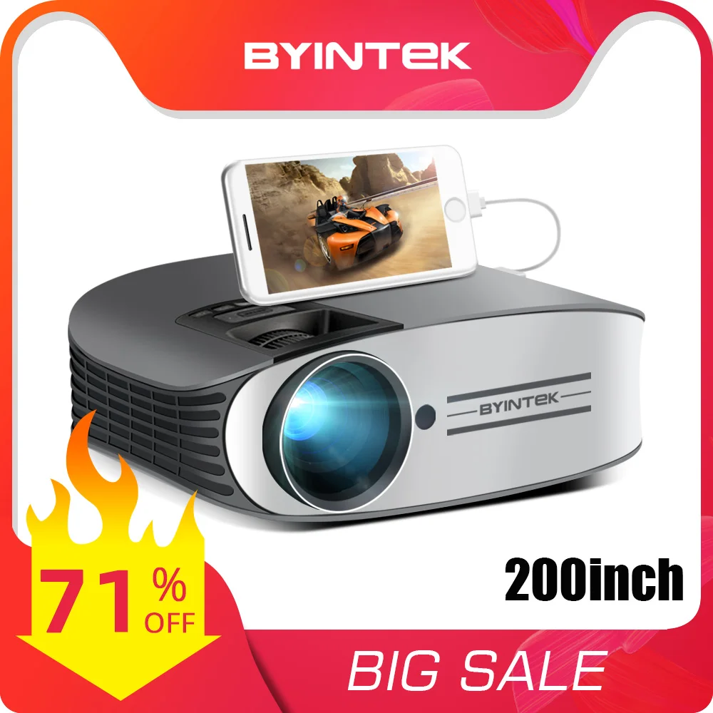 Проектор BYINTEK M7 светодиодный для домашнего кинотеатра Full HD 1080P 3D 4K|Проекторы