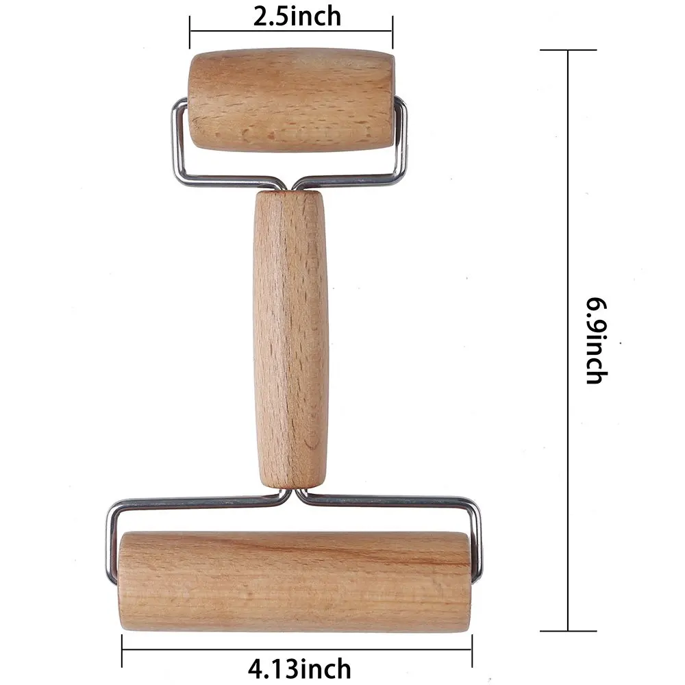 Двухголовая деревянная палка для прокатки твердая древесина посуда из