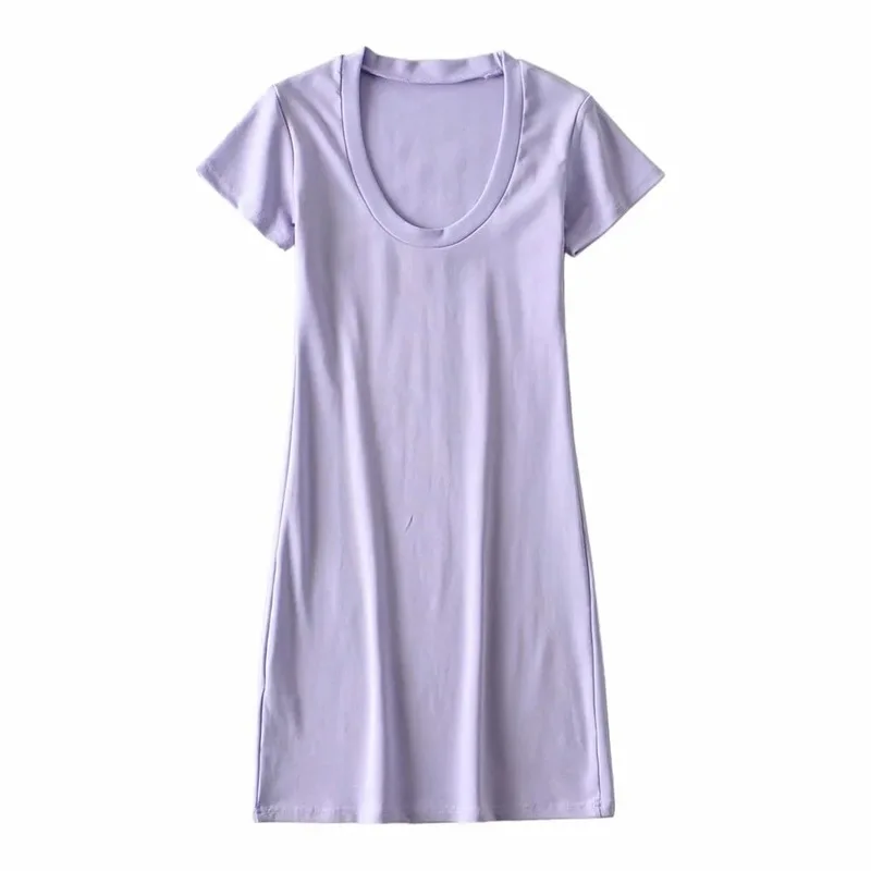 Летнее женское Новое тонкое эластичное большое платье с u-образным вырезом в