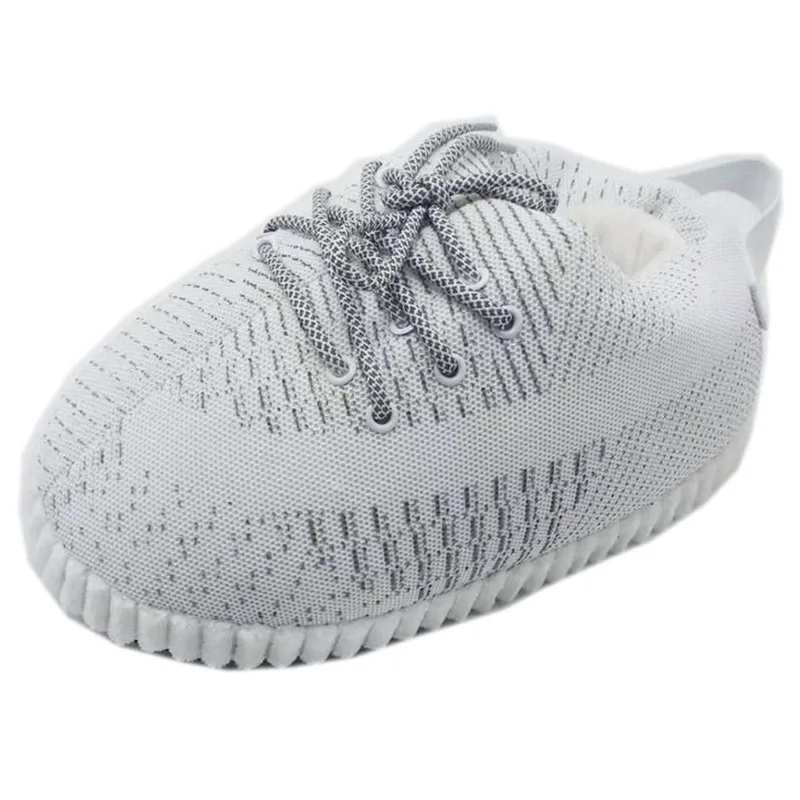 Reflective Gray Зимние полосатые тапочки унисекс; женские модные теплые домашние тапочки; тапочки для Хэллоуина; домашние тапочки унисекс; Размеры 35-43 - Цвет: Reflective Gray
