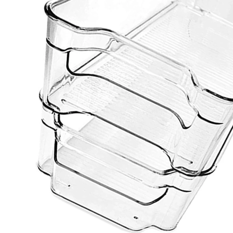 

2021 (4 Pack)Pantry and Refrigerator Organizer Bins for Kitchen and Cabinet Storage,Stackable Food Bins with Handles