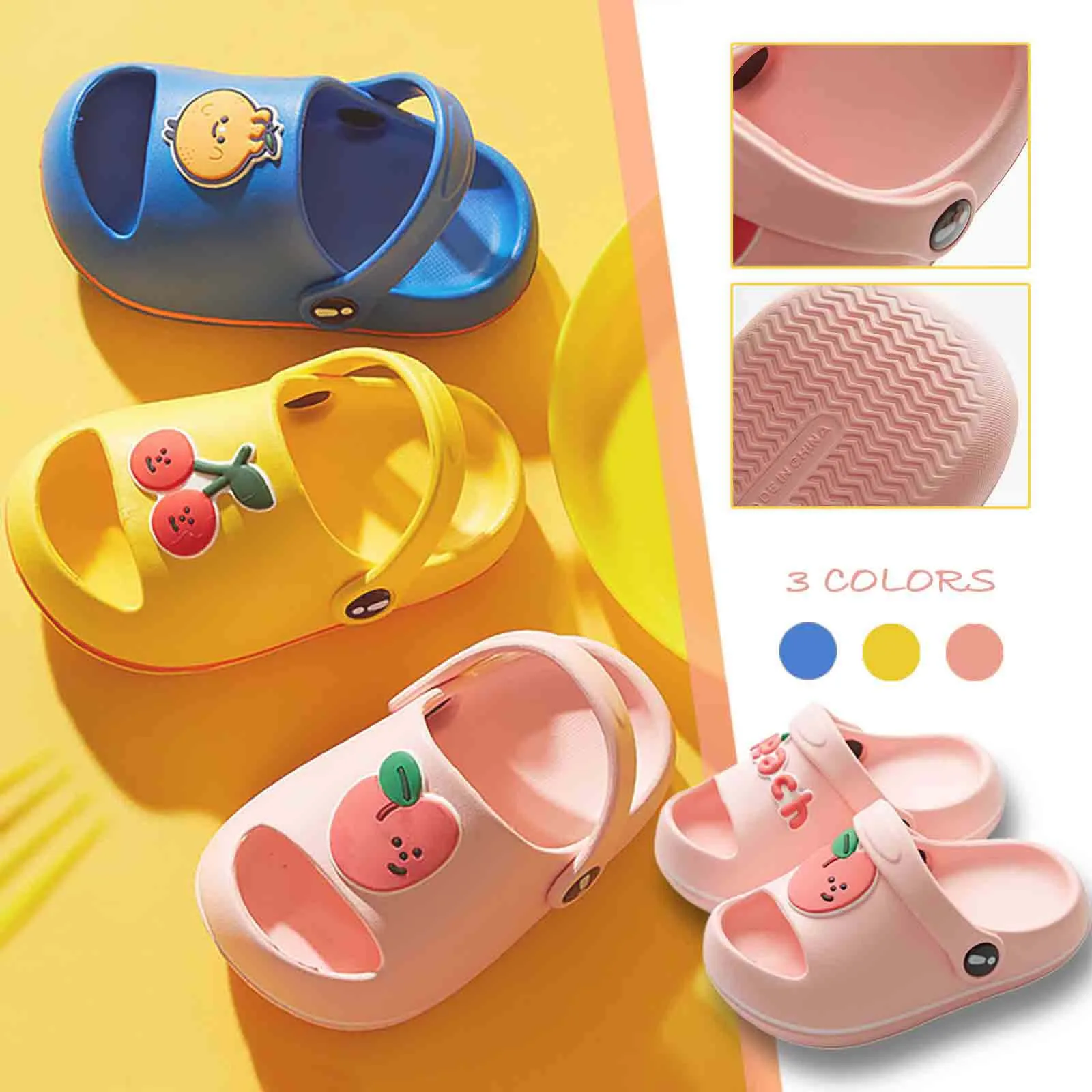 

Toddler Boys Girls sandals Summer Beach Pool Slides Sandals Home Fruit Slippers Kids Soft Shoes chaussures bb garçon E1