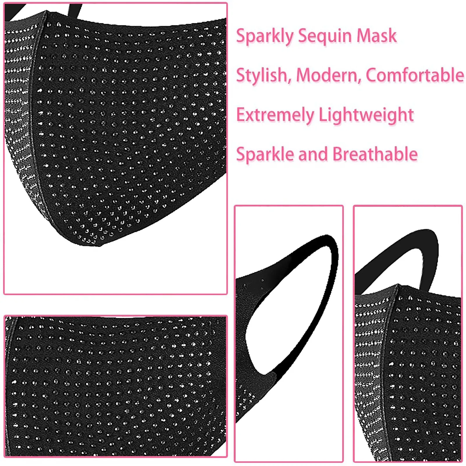 Маска Стразы с блестками женская 4 шт. | Спорт и развлечения