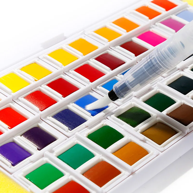 12/18/24 твердая коробка акварельных красок с кистью Краски для рисования товары