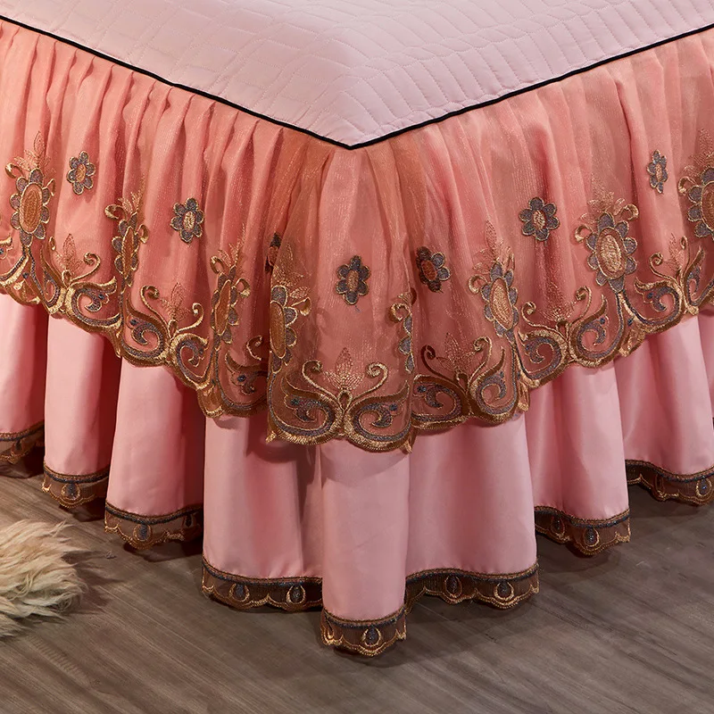 Кружевная постельная юбка в стиле принцессы сатиновые шелковые утепленные