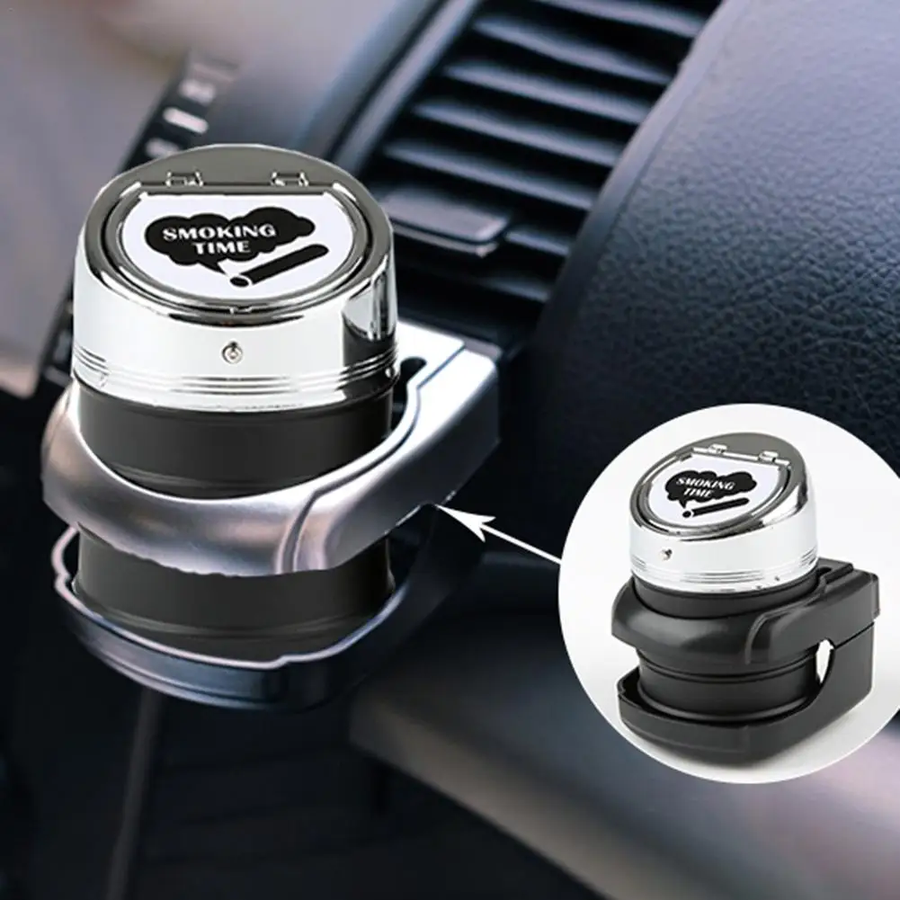 

Stainless Steel Ashtray Car Ashtray Holder Anti-ash Fly With A Lid Upscale Supplies For The Car Environment Or Office Desk
