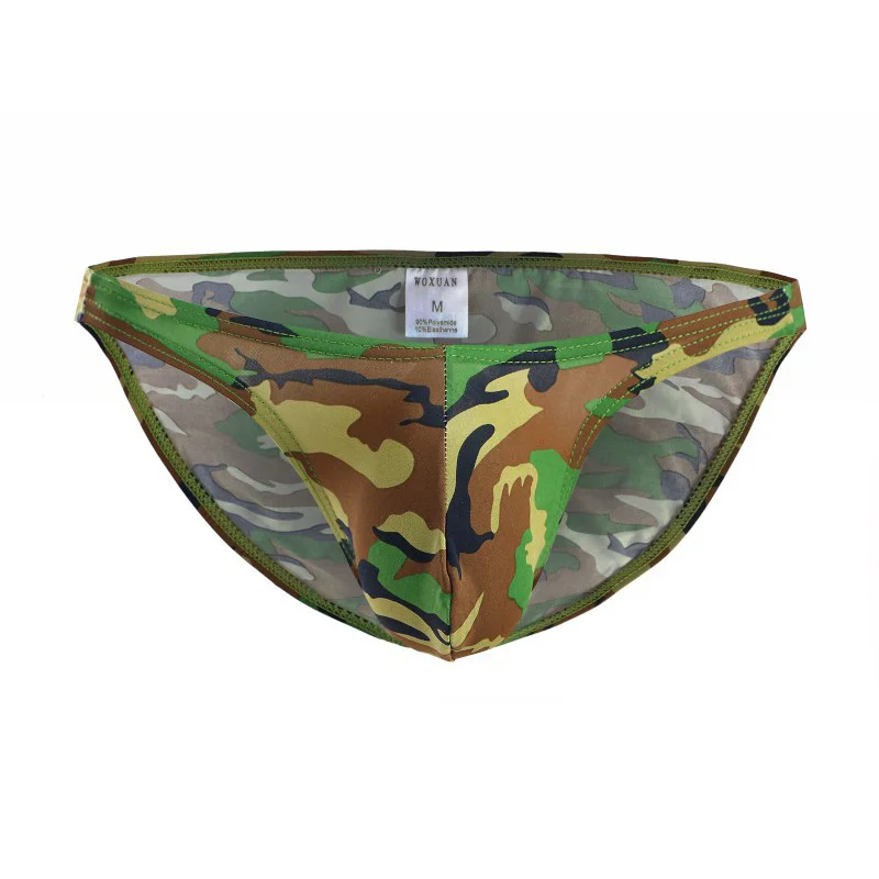 Сексуальные мужские плавки с камуфляжным принтом мини-белье Calzoncillos Cueca Slip Hombre