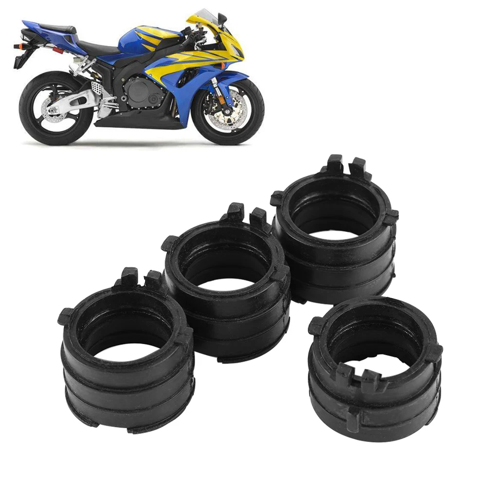 

Motorcycle Black Rubber Injection Molding Carb Intake Carburetor Interface Adapters with 4 pcs For Honda CBR400 NC23 NC29 87-94