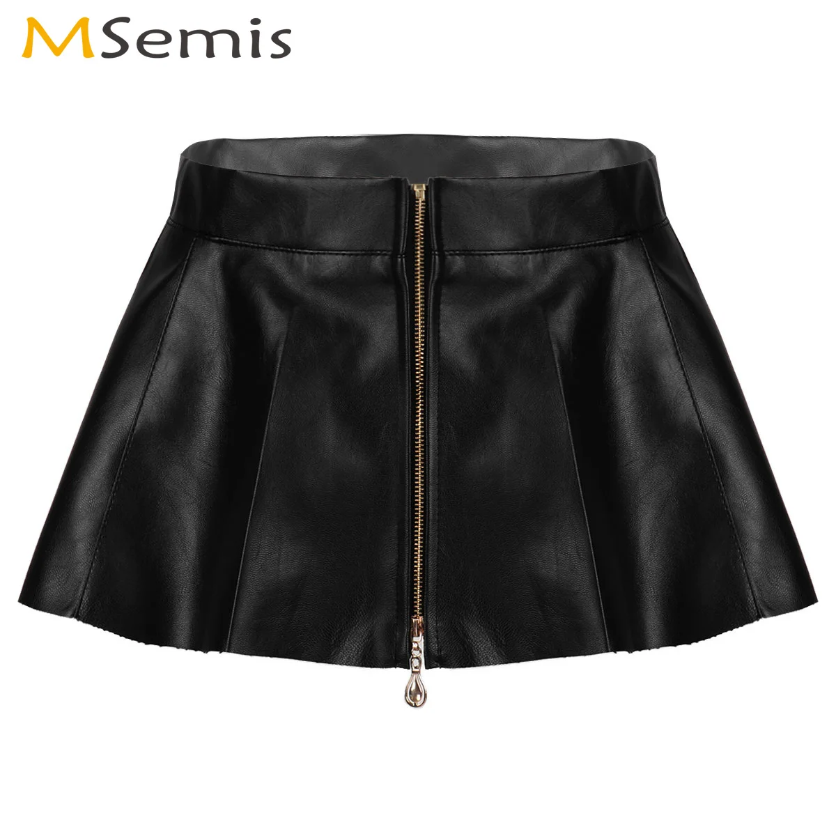 

Юбка женская из искусственной кожи, на молнии, с высокой талией