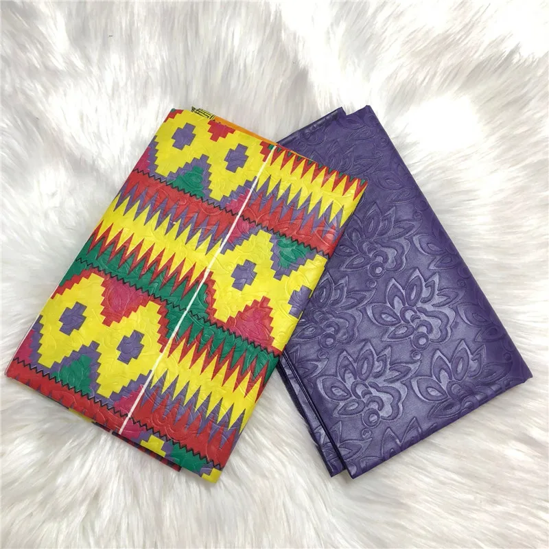 4 Ярда полиэфирная восковая ткань Анкары тиснение Chitenge Гана Kente с принтом