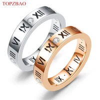 roman numeral diamond rings for women stainless steel lover jewelry wedding engagement ring