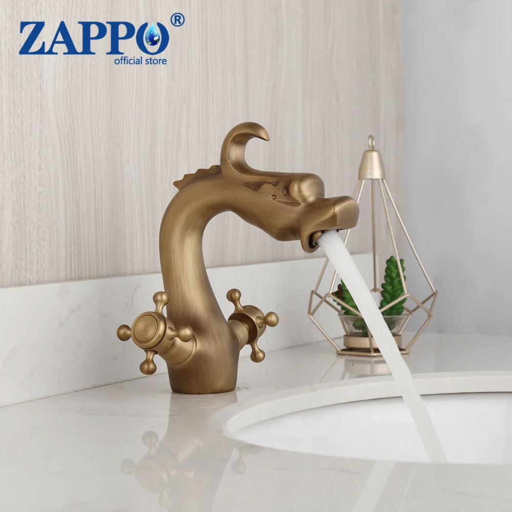 Античный смеситель ZAPPO в стиле ретро кран для ванной комнаты горячей и холодной