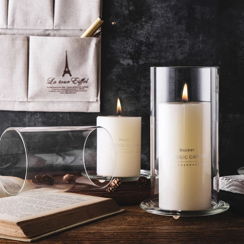

Dia 7cm / 10cm Clear Hurricane Candleholders Candle Shade Clear Glass Cylinder Open Both Ends Chimney Tube Open Ended Hurricane