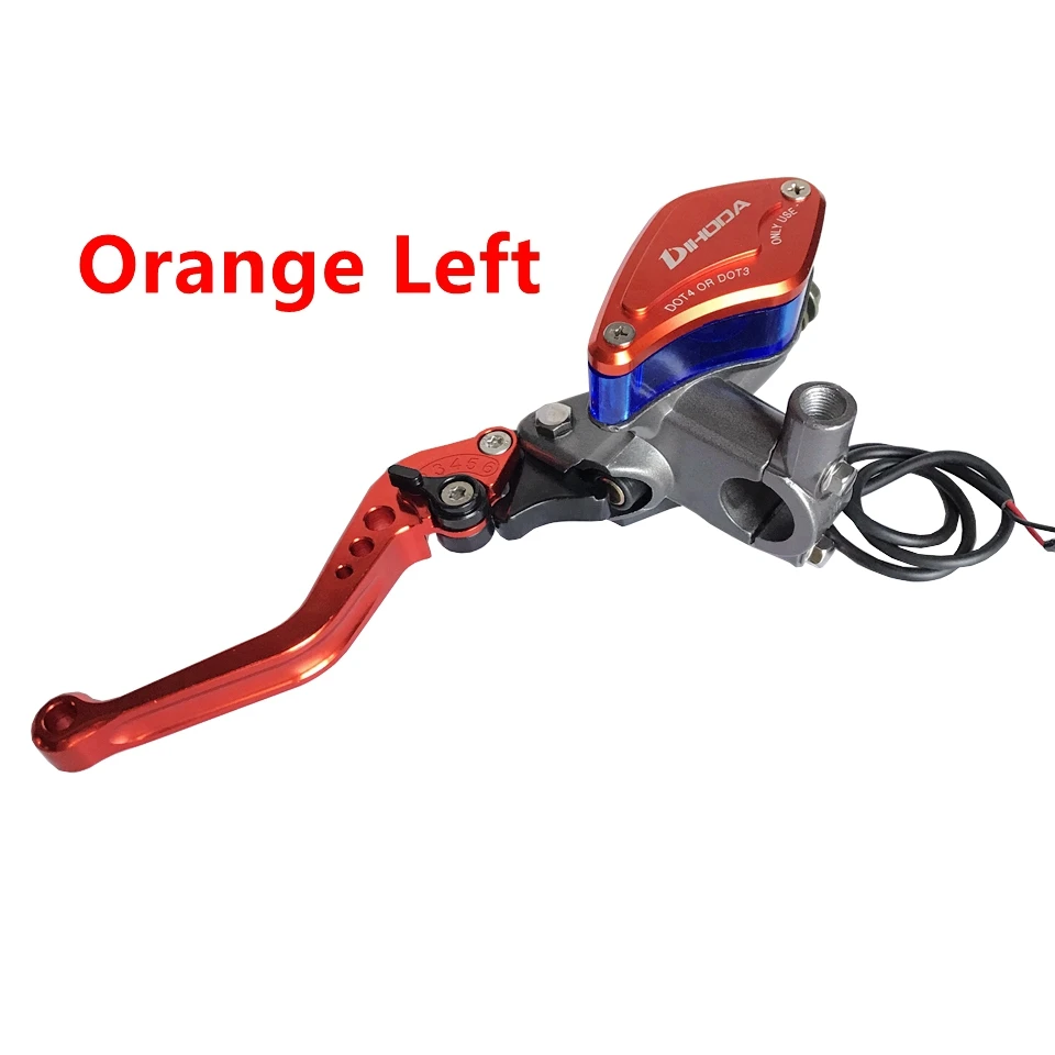 Orange Left Универсальный 22 мм 7/8 ''мотоцикл главный цилиндр тормозной муфты гидравлический насос ручка сцепления тормозной рычаг для 50CC-300CC - Цвет: Orange Left