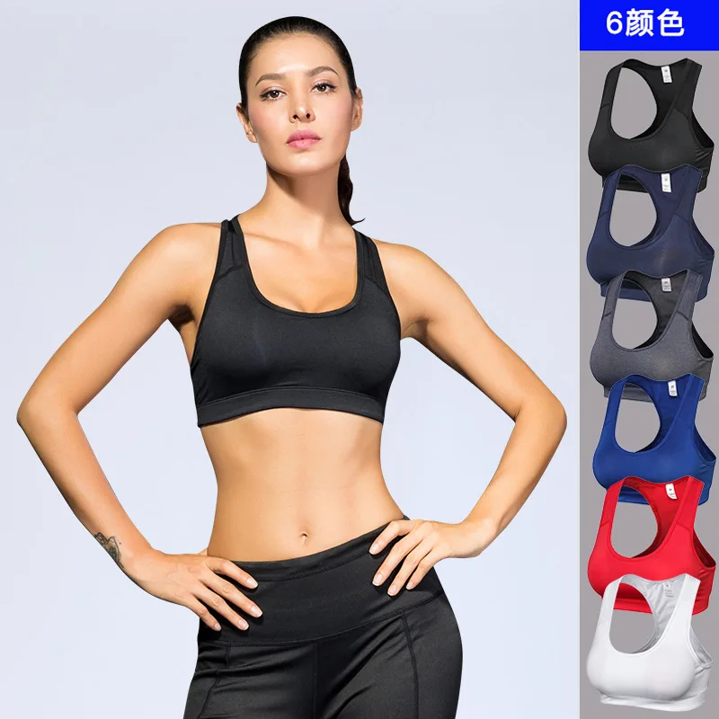 

Shockproof Bralette For Women Sports Bras No Rims Yoga Fitness Crop Top Breathable Gym Vest Quick Dry Jogging Clothing Push Up