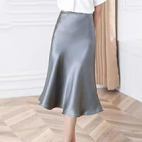 womens bag hip skirt summer acetic silk half skirt spring and summer high waist a word one step fishtail skirt long skirt