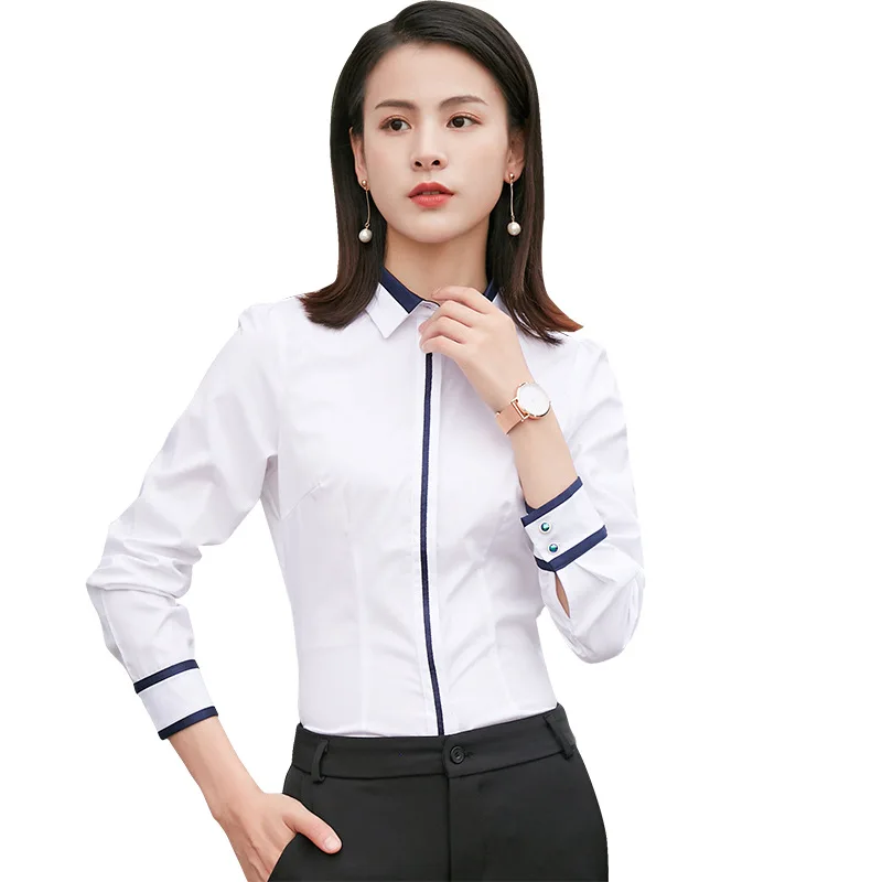 

Рубашка женская хлопковая с длинным рукавом, батальных размеров, весна-осень