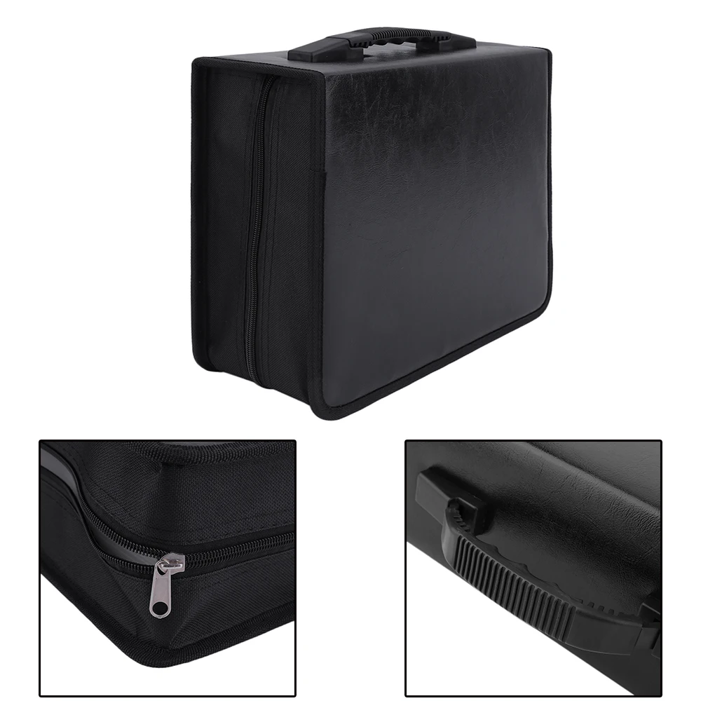 Из искусственной кожи 400 шт. компакт-диска DVD Для Хранения Чехол сумка органайзер