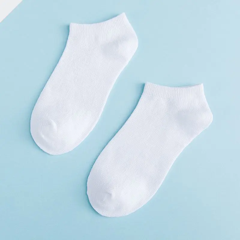 Baby Socks 5 Pairs/lot Boys Girls Pure White Socks Cotton Soft Newborn Babies Loose Comfortable Socks Kids School Sport Clothes - Color: White