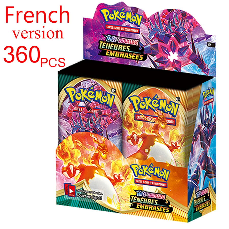 

360pcs New French Version Pokemon Cards TCG: Sword & Shield Darkness Ablaze Booster Display Box Collection Trading Card Game