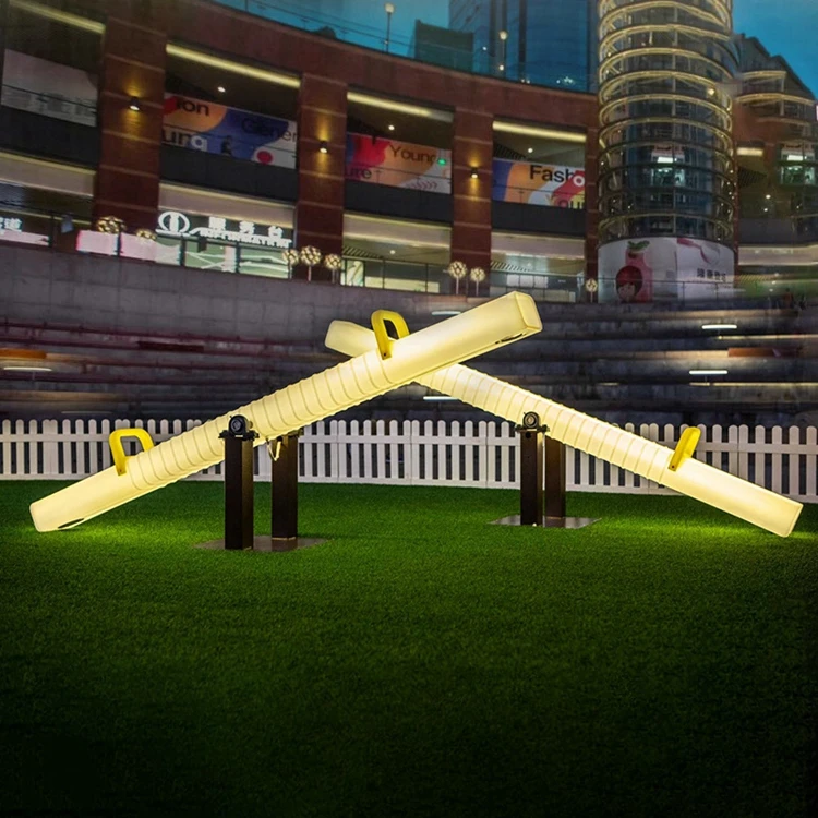 

Promotion LED light seesaw outdoor shopping mall furnishings activity light festival two-person community play seesaw