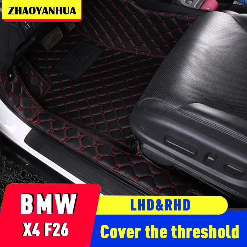 

Индивидуальный автомобильный напольный коврик LHD/RHD для BMW X4 F26 2014-2018 года, Аксессуары для автомобилей, интерьерный кожаный коврик, коврик для...