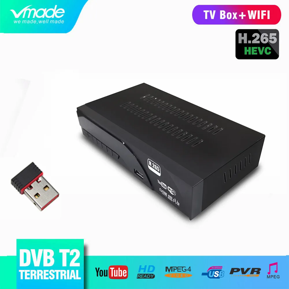 Vmade DVB T2 полностью HD цифровой наземный ТВ приемник тюнер H.265 1080p MPEG2/4 Поддержка Dolby
