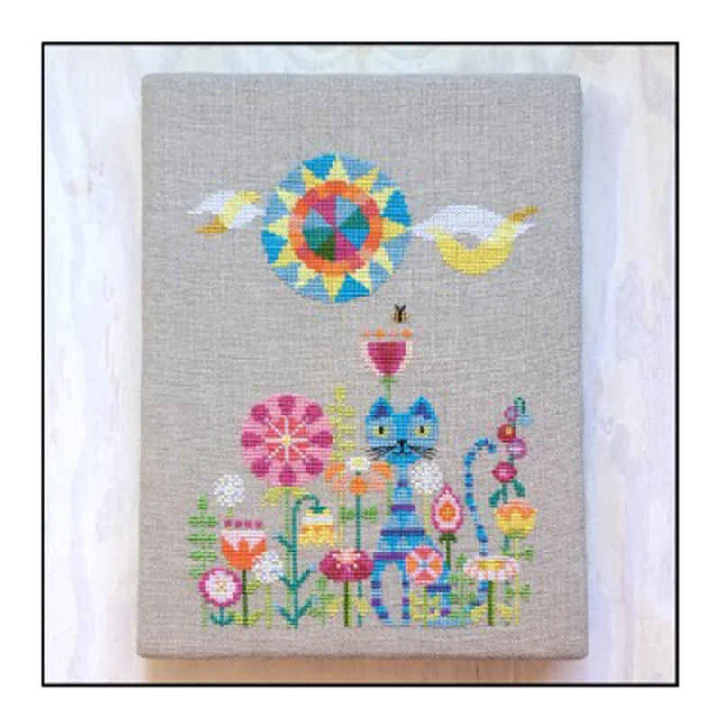 Золотая коллекция Набор для вышивки крестиком цветочный сад кошка и цветы