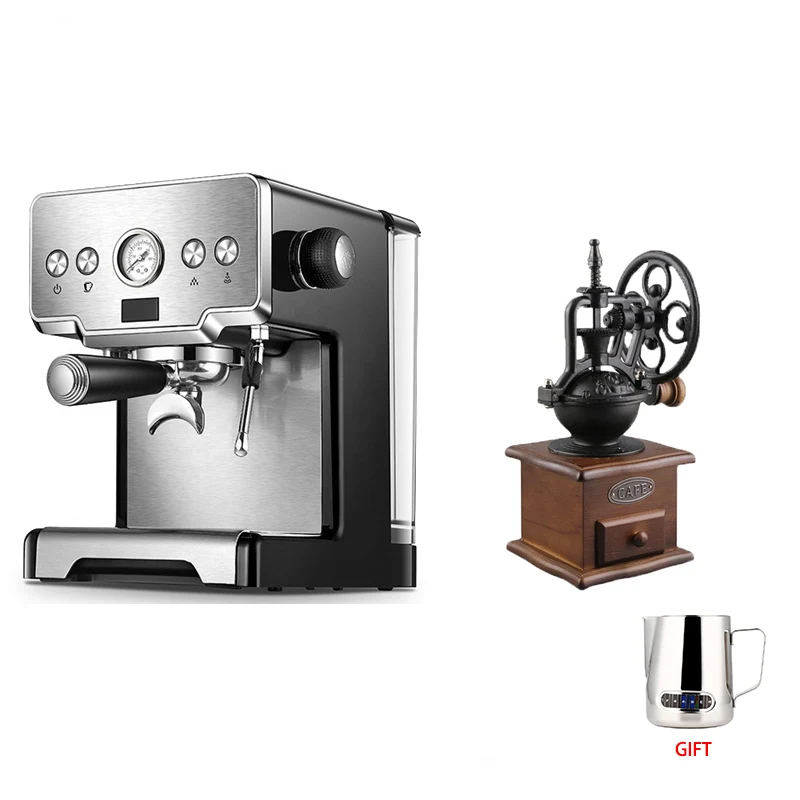 

220V coffee machine Espresso Machine Household Thermostat 15bar Coffee Machine Semi-automatic Pump Cappuccino Milk Bubbler