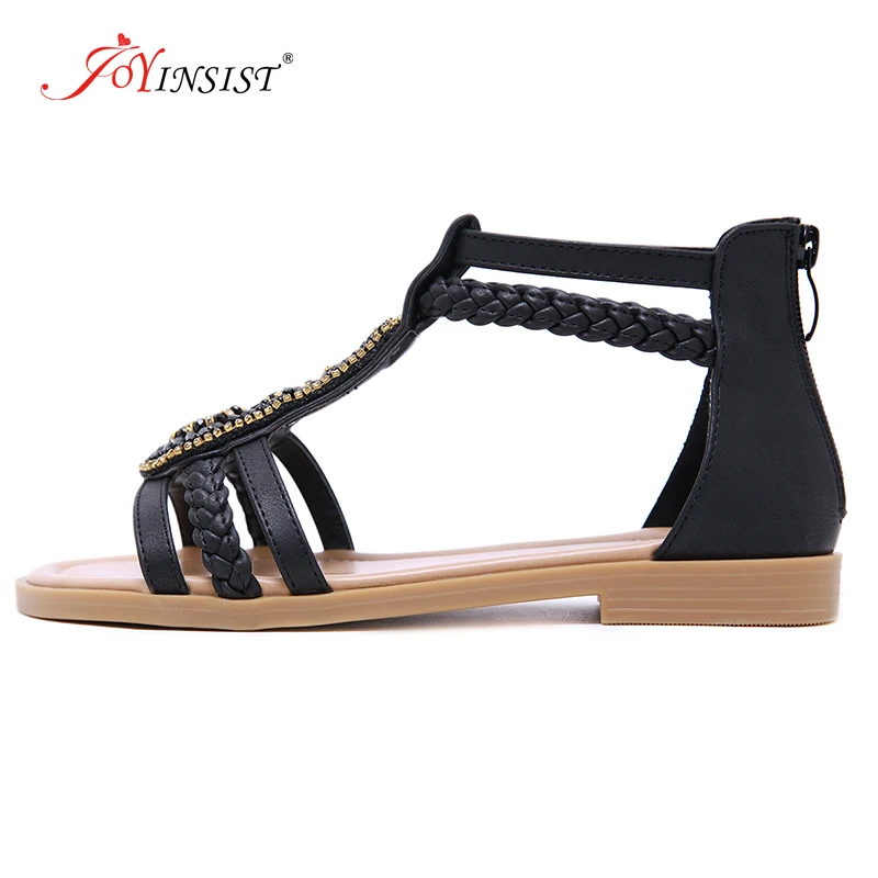 

2020 Shoes Women Sandals Summer Gladiator Bohemia Sandals Ladies Summer Beach Shoes Female Sandals Roman Shoes Diamond Zipper