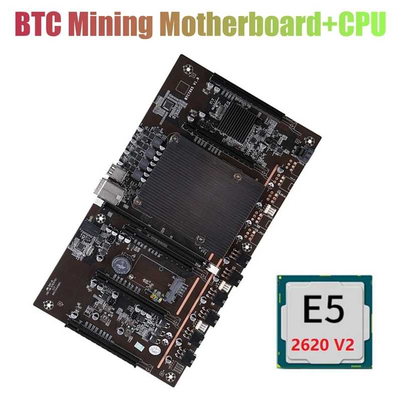 

X79 BTC Mining Motherboard H61 with E5-2620 V2 CPU 5X PCI-E 8X LGA 2011 DDR3 Support 3060 3080 GPU for BTC Miner Mining