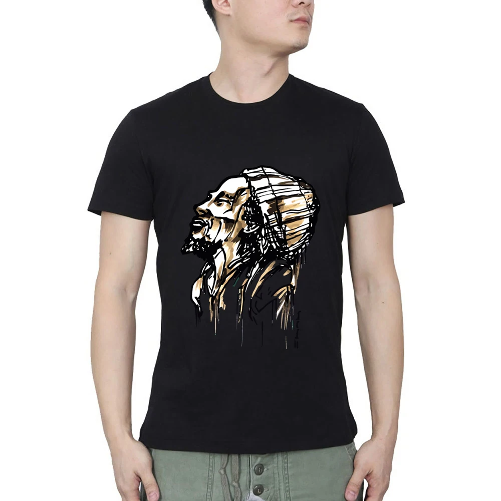 Повседневная летняя футболка Smile rasta уличная одежда с круглым вырезом|Мужские